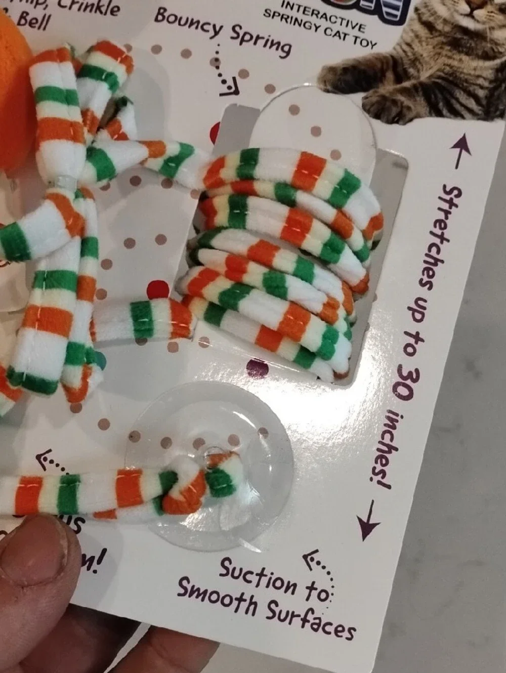 SPOT Springy Fun Interactive Cat Toy - Orange and Green